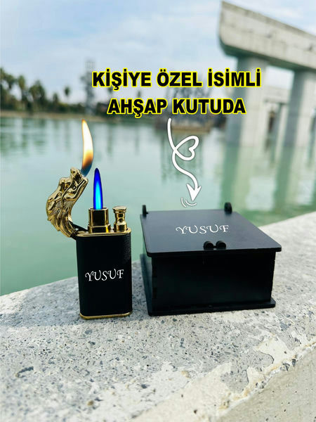 Gold Ejderha Başlıklı Metal Çakmak